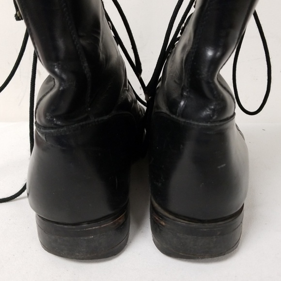 Diamond Brand Black Leather Lace Up Boots - Picture 3 of 6
